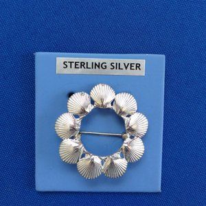 Sterling Silver Shell Brooch